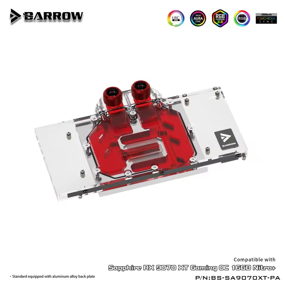 Barrow GPU Water Block For Sap - огляд і ціна Rx 9070 Xt